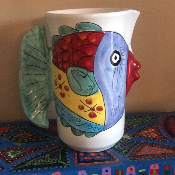 Dining | Pitcher Fish Handpainted In Italy | Poshmark